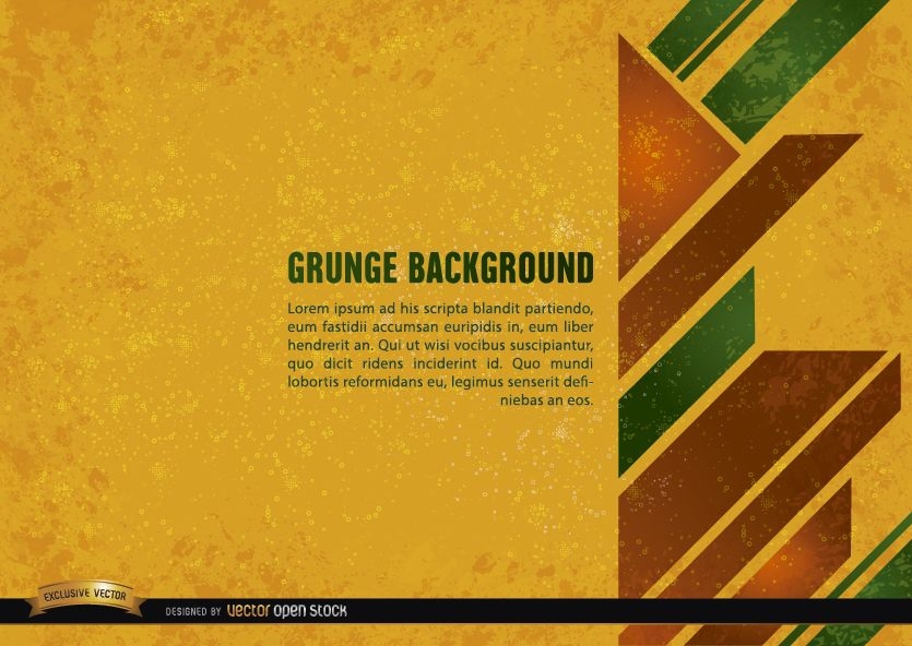 Grunge yellow background with geometric shapes