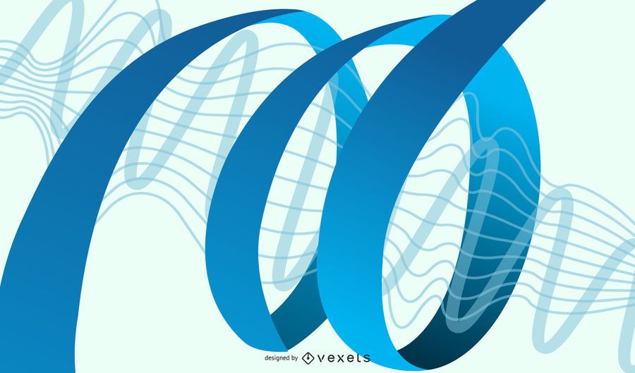 Ondas azuis abstratas amarradas por linhas espirais Ondas azuis abstratas amarradas por linhas espirais