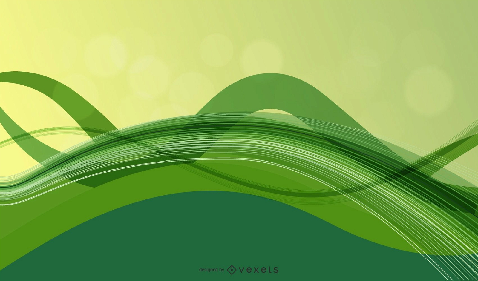 Abstract Fluorescent Green Waves Background