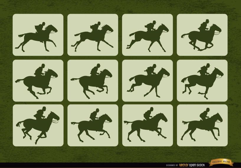 Quadros de movimento de esporte de corrida de cavalo Quadros de movimento de esporte de corrida de cavalo