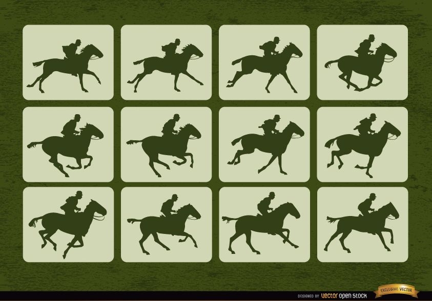 Horse racing sport motion frames