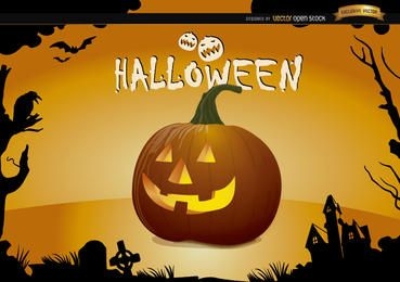 Fondo de pantalla de calabaza espeluznante de Halloween