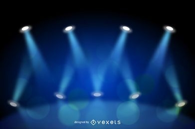 Realistic Blue Stage Light Background