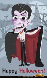 Ilustração do Dia das Bruxas do Vampiro Drácula
