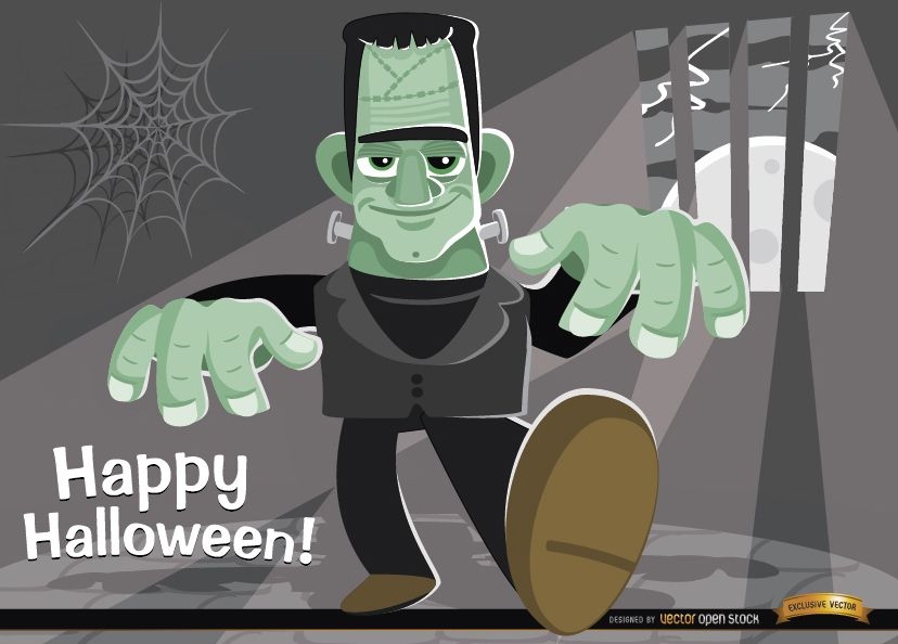 Fondo de Halloween del monstruo de Frankenstein