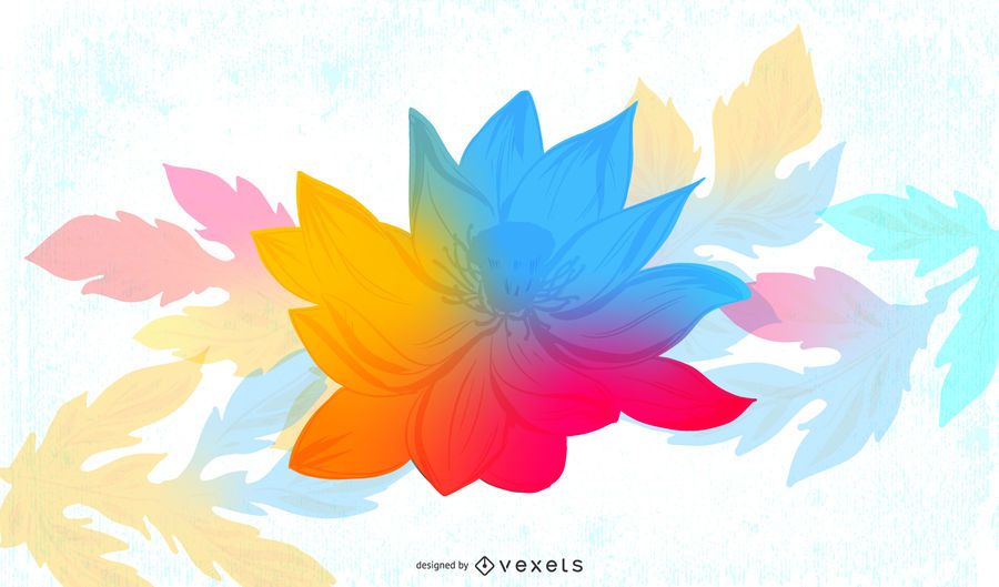 Fluorescent Colorful Floral with Grungy Stain Fluorescent Colorful Floral with Grungy Stain