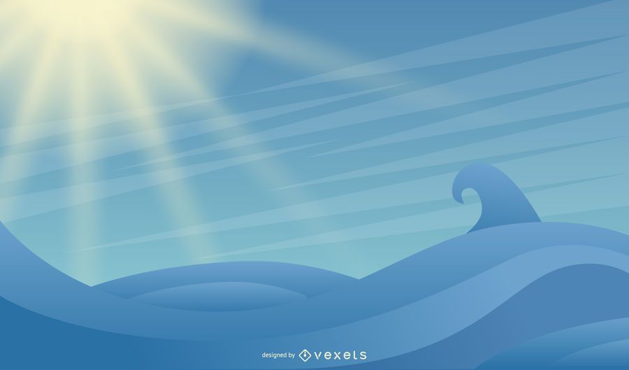 Größere Seewelle und glänzender Himmel Größere Seewelle und glänzender Himmel