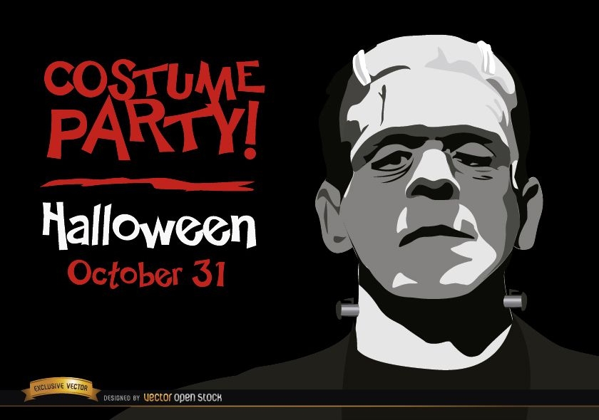 Halloween invitation party Frankenstein's Monster