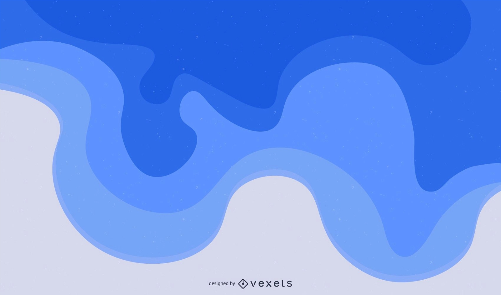 Fondo de ondas azules con borde de corte con curvas