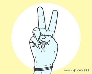 El signo de la paz V por gesto de mano El signo de la paz V por gesto de mano