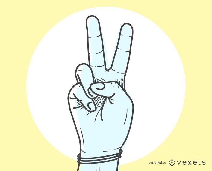 El signo de la paz V por gesto de mano El signo de la paz V por gesto de mano