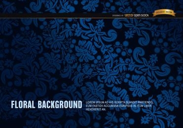 Blue and Black floral ornament background