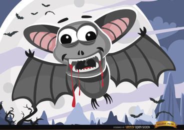 Papel de parede da noite de morcegos sangrentos de Halloween