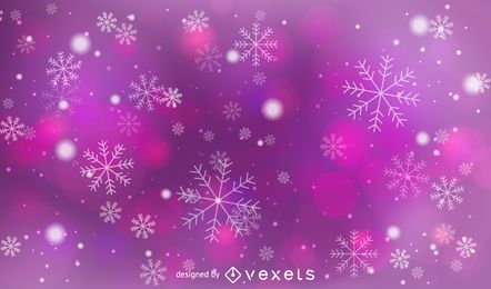 Pink & Purple Bokeh Background with Snowflakes