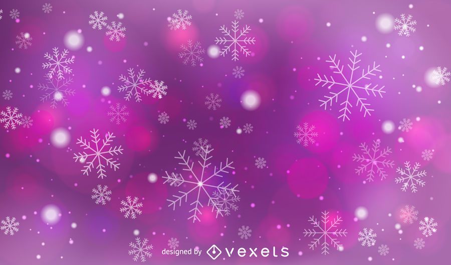 Fondo rosado y morado de Bokeh con copos de nieve Fondo rosado y morado de Bokeh con copos de nieve