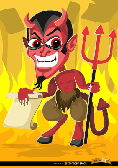 Creepy Halloween Evil Cartoon Holding Paper Message Creepy Halloween Evil Cartoon Holding Paper Message
