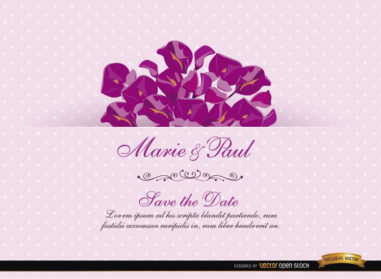 Pink Invitation Card with Acacia Pink Invitation Card with Acacia