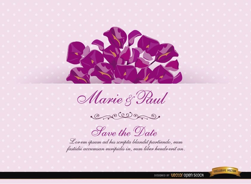 Pink Invitation Card with Acacia