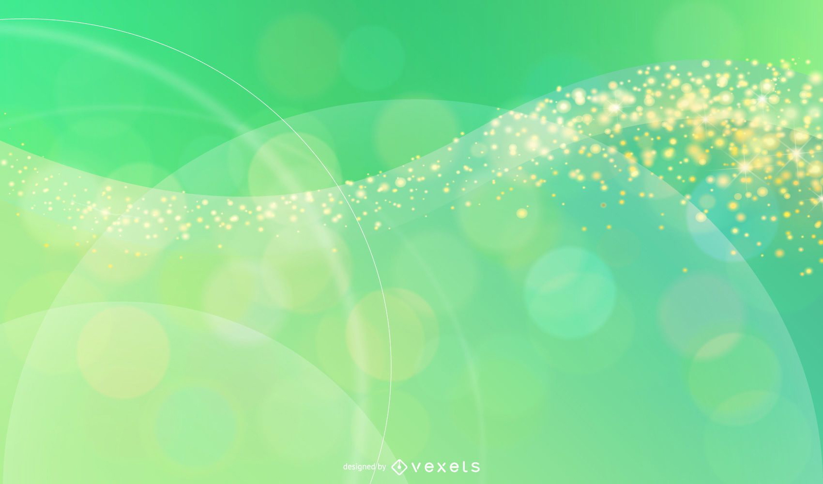 Abstract Bokeh Circles Green Background