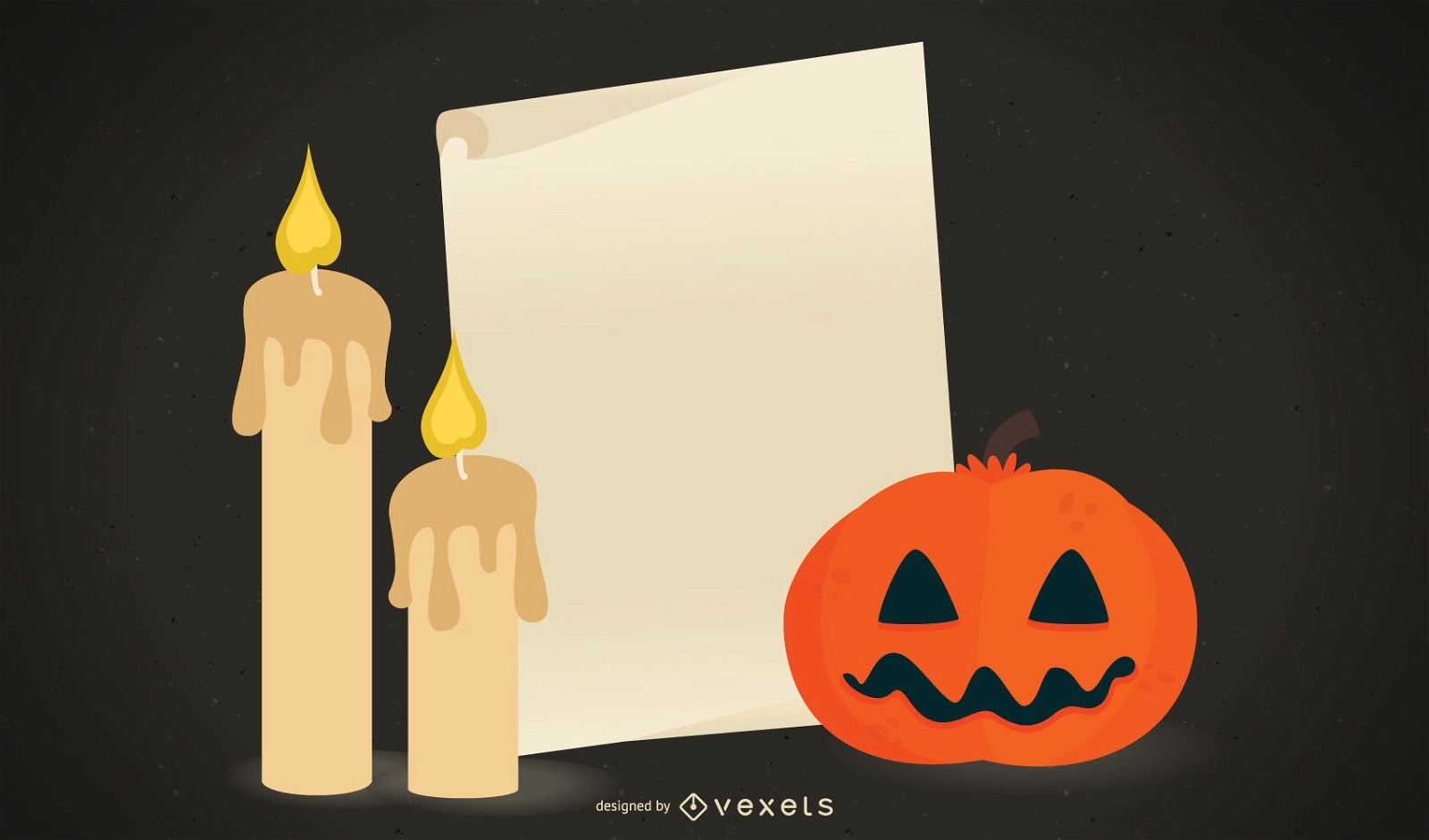 Design assustador de Halloween com nota de papel