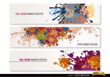 Colorful paint drops headers 