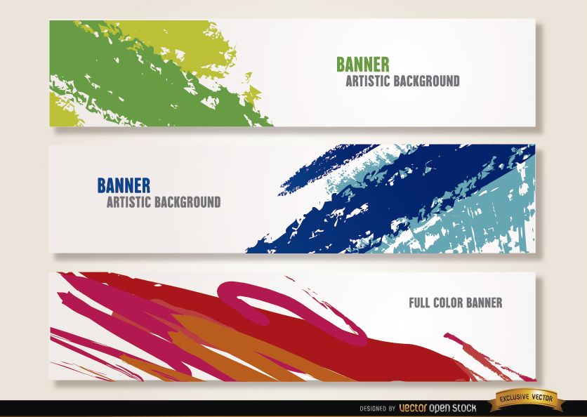 Artistic paint brushstrokes headers 