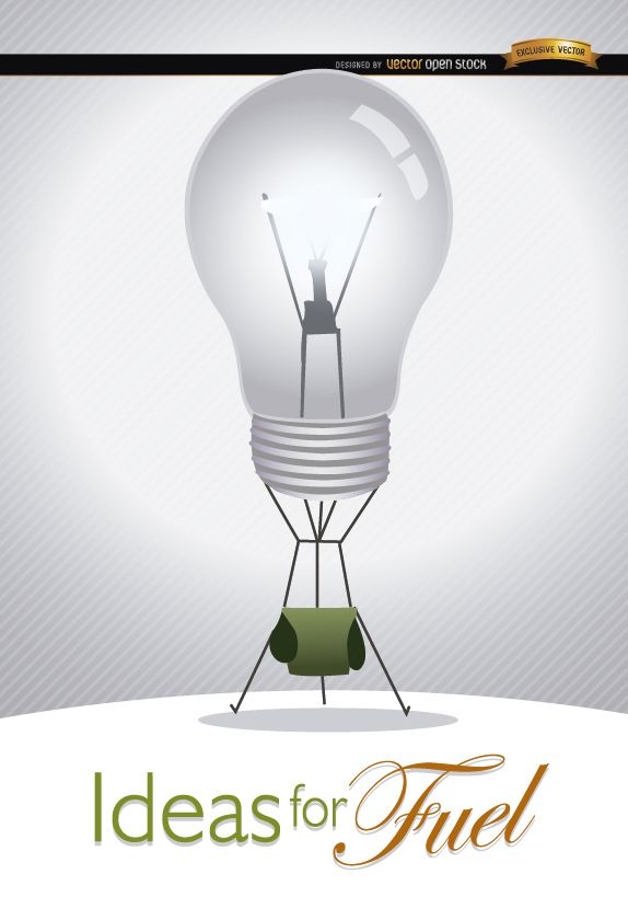 Criatividade de ideias de lâmpada
