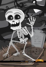 Cartoon Skeleton tomb graveyard Cartoon Skeleton tomb graveyard