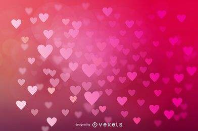 Fondo de boda de corazones de bokeh brillante