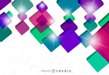 Colorful Crystallized 3D Cubes Background