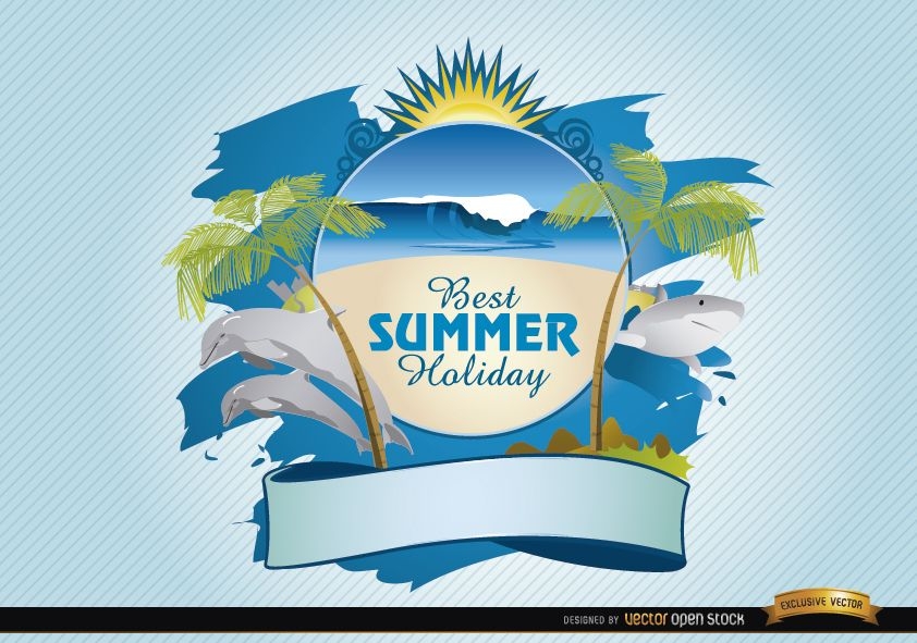 Logotipo de playa de verano