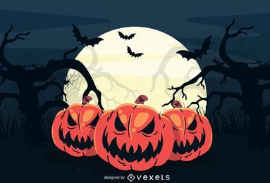 Large Full Moon Creepy Halloween Background Large Full Moon Creepy Halloween Background