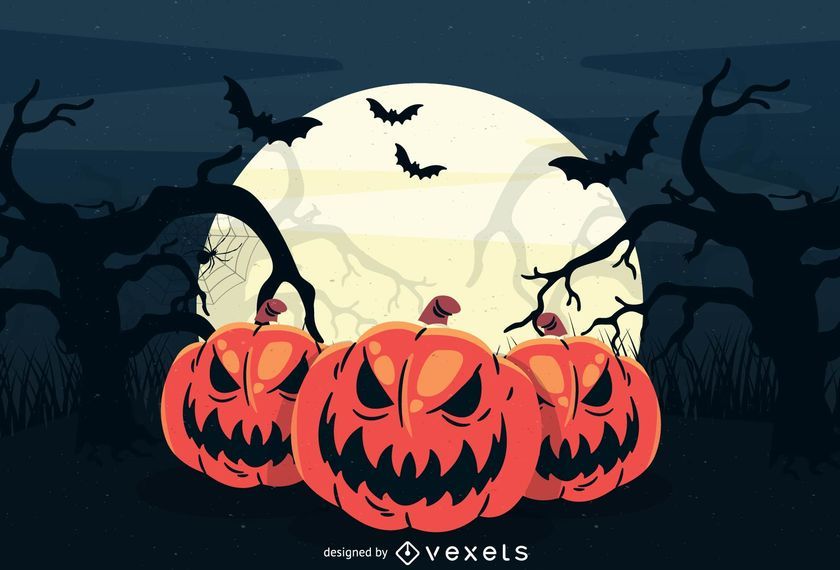 Large Full Moon Creepy Halloween Background Large Full Moon Creepy Halloween Background