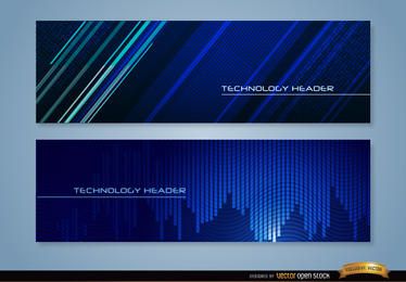 Cabeçalhos de tecnologia azul Cabeçalhos de tecnologia azul