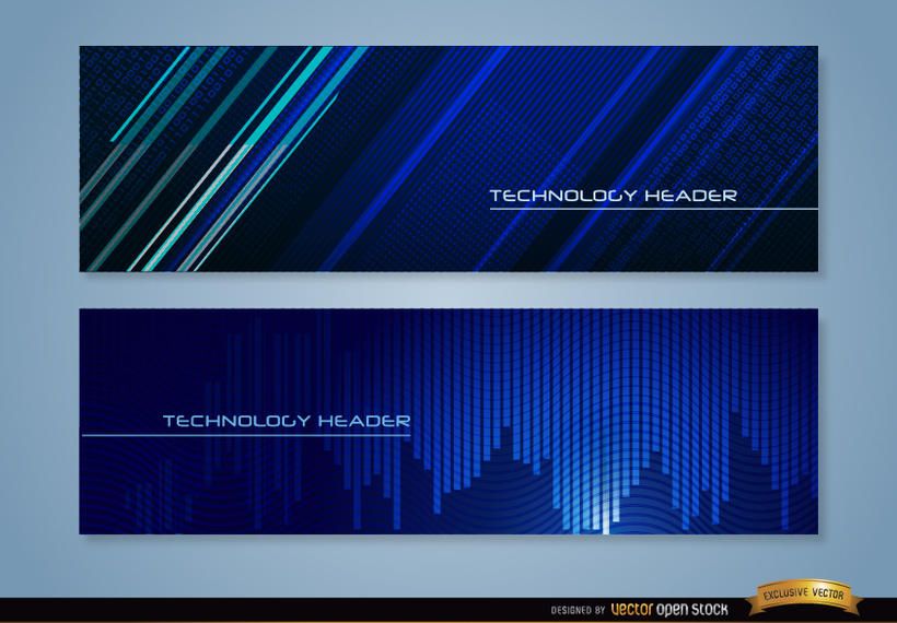 Cabeceras de tecnología azul Cabeceras de tecnología azul