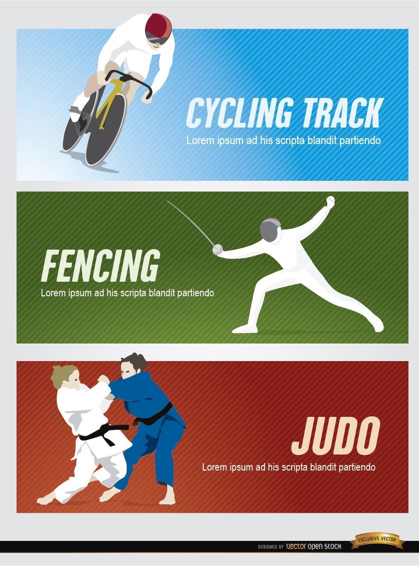 Radfahren Fechten Judo Sport Header