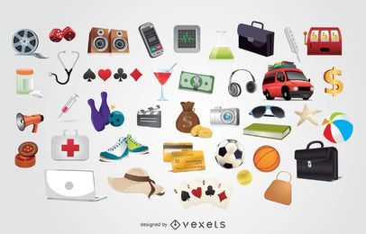 Conjunto de iconos de entretenimiento de vacaciones 40