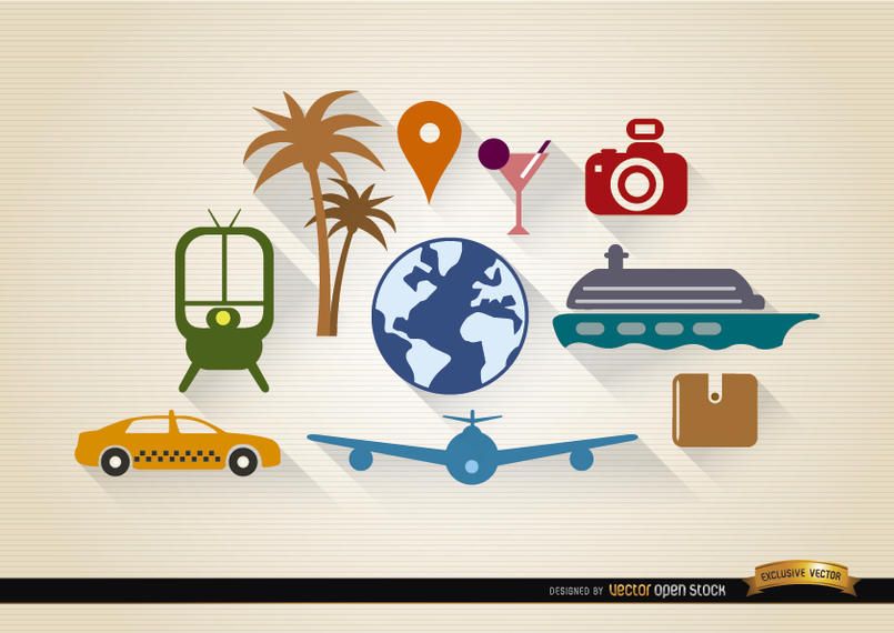 10 Travel tourism elements set 10 Travel tourism elements set
