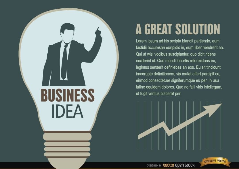 Businessman idea light bulb