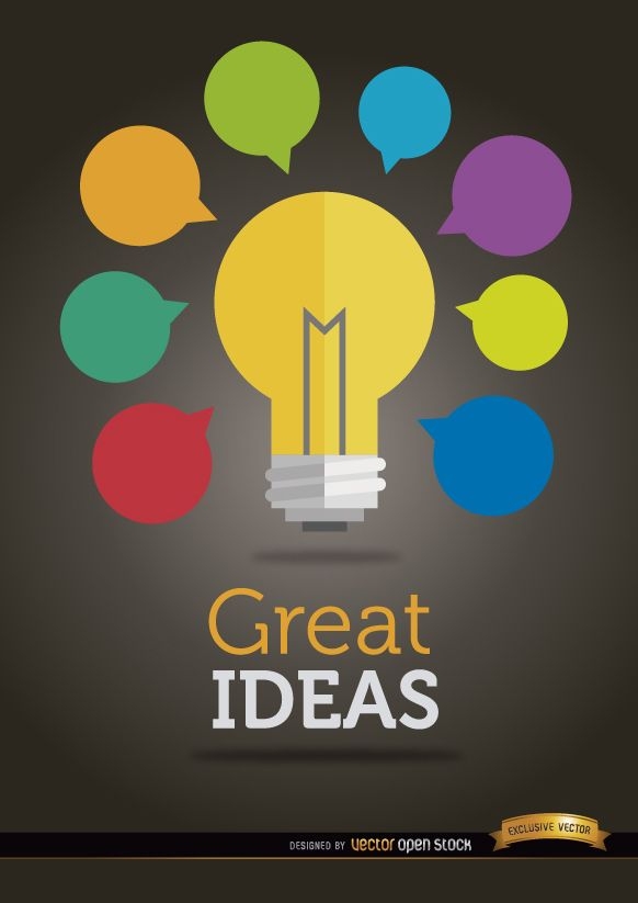 Colorful ideas light bulb