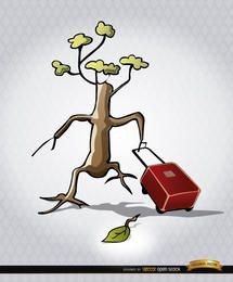 Endangered tree leaving briefcase Endangered tree leaving briefcase