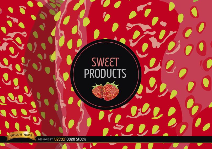 Strawberry background and label Strawberry background and label