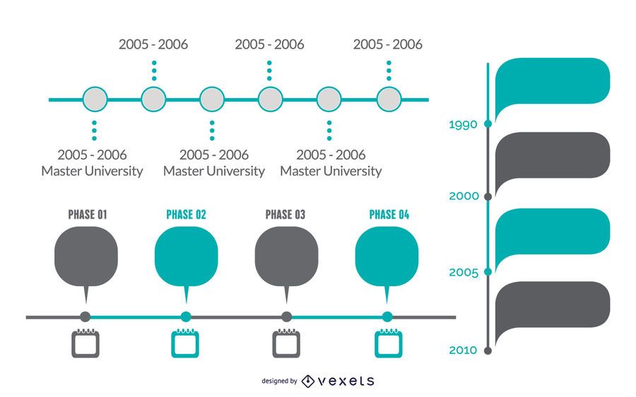 Elegante Infográfico e Projeto Timeline Set Elegante Infográfico e Projeto Timeline Set
