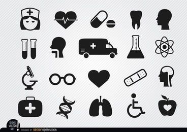 20 Medizin- und Gesundheitssymbole