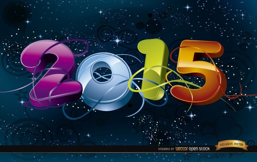 2015 Celebration in space background