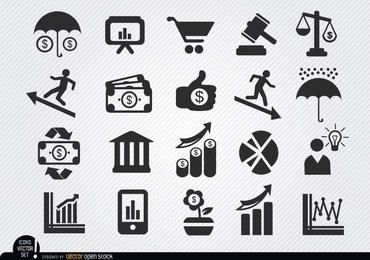Economic icons set