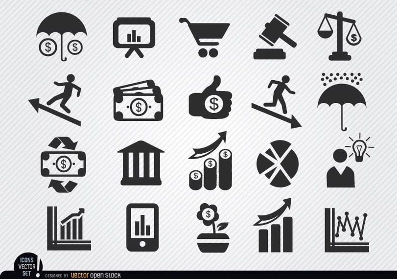 Economic icons set Economic icons set