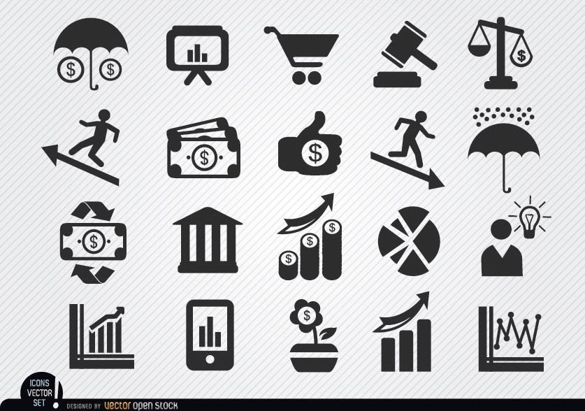 Conjunto de ícones econômicos