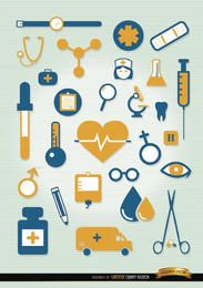 Conjunto de ícones de hospitais