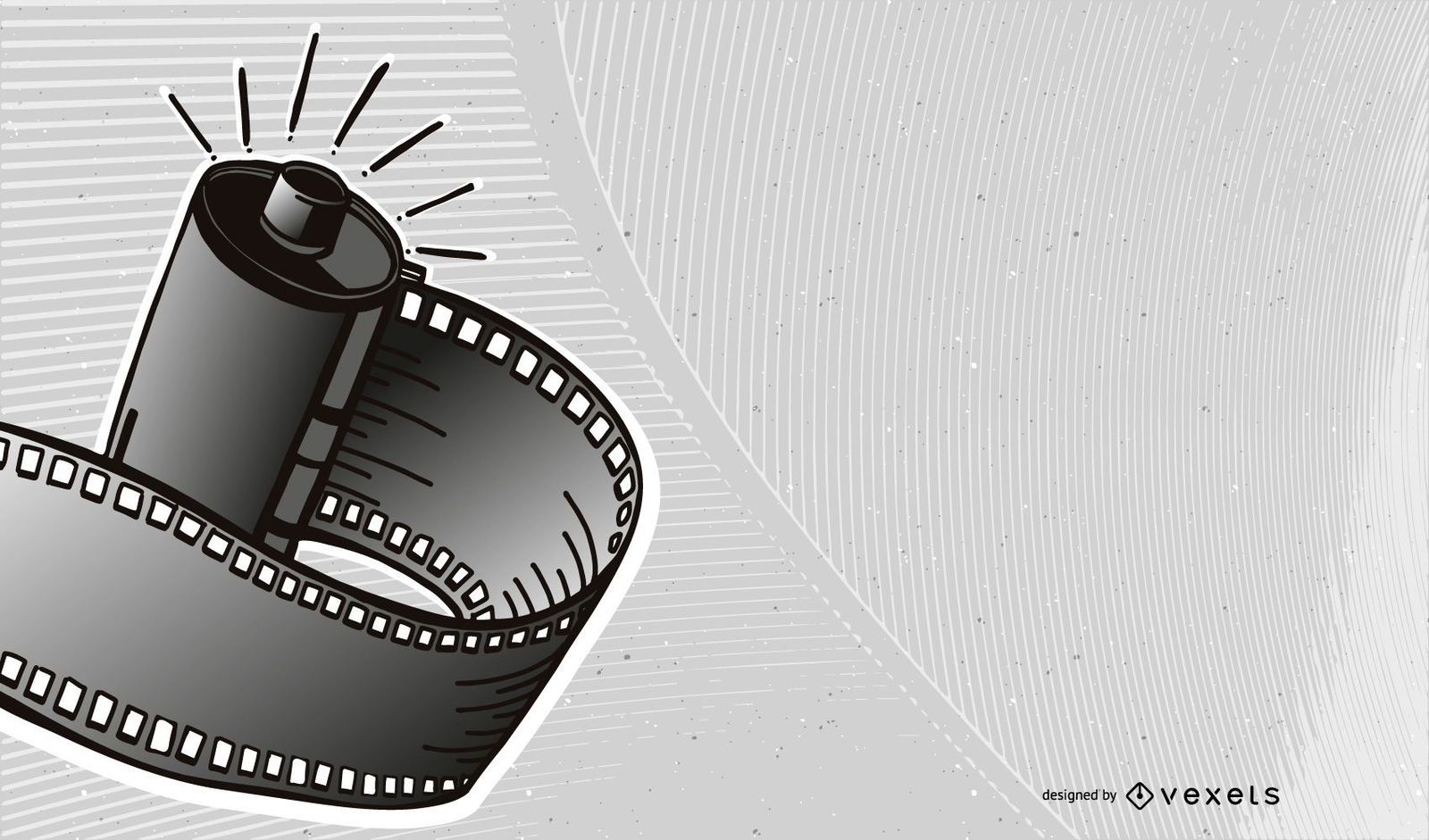 3d film reel vector